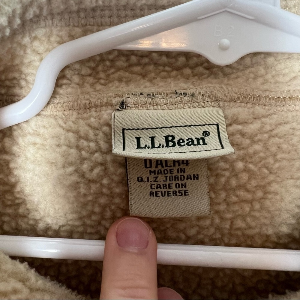 L.L Bean Full Zip Fleece Sherpa Toddler Jacket Unisex 2T Tan Pockets Cottage - Picture 6 of 7